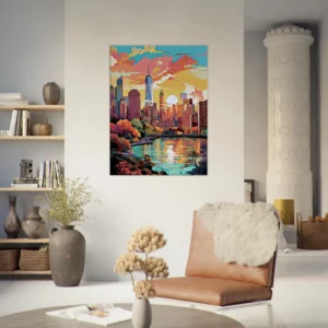 Automne à Manhattan au coucher de soleil automne à manhattan au coucher de soleil