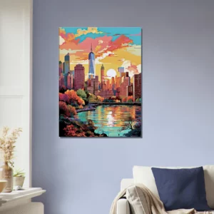 Automne à Manhattan au coucher de soleil automne à manhattan au coucher de soleil