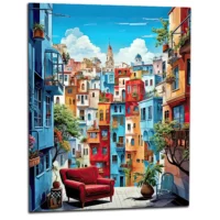 Cadre de Barcelone, ville colorée et ensoleillée barcelone, ville colorée et ensoleillée