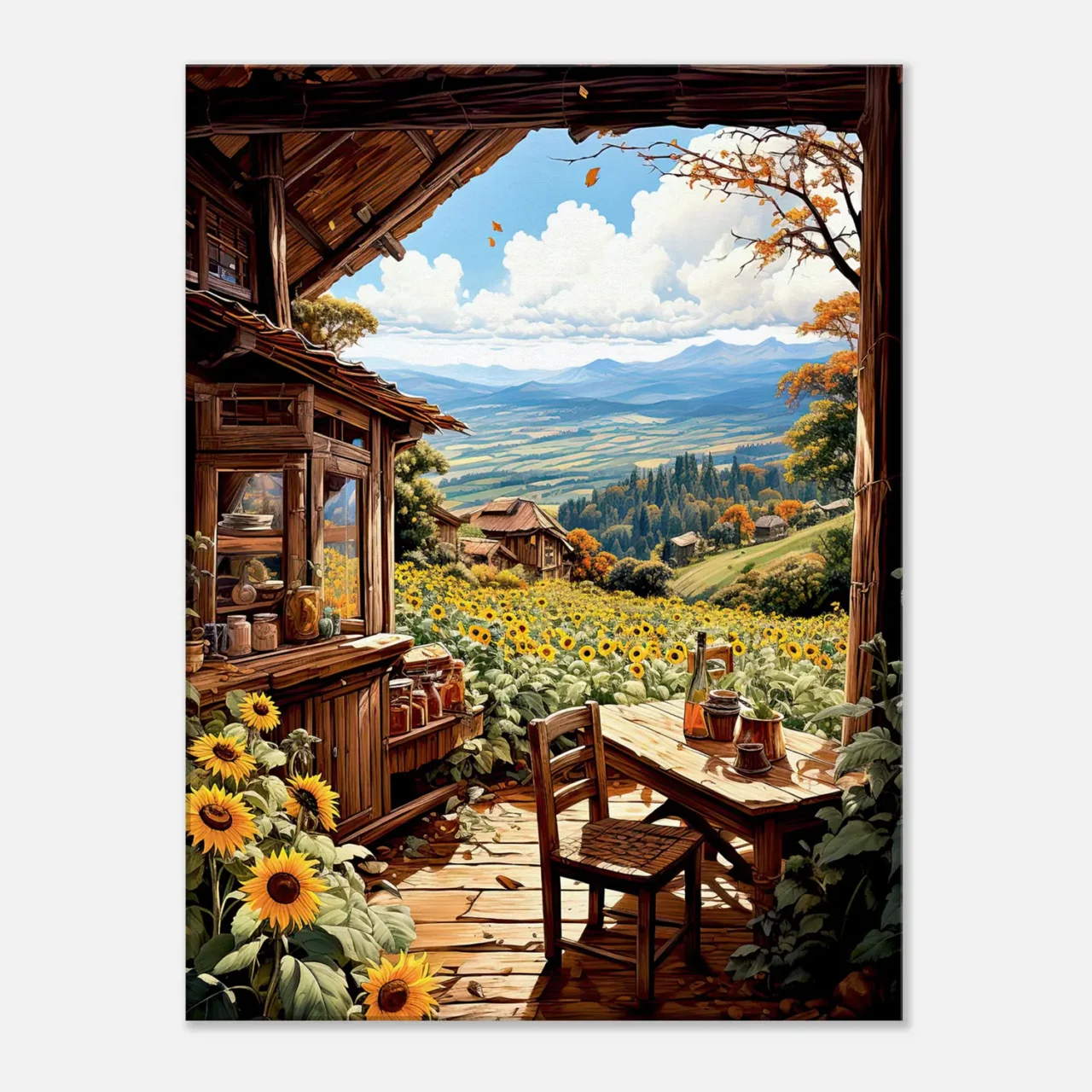 cabane dans les tournesols