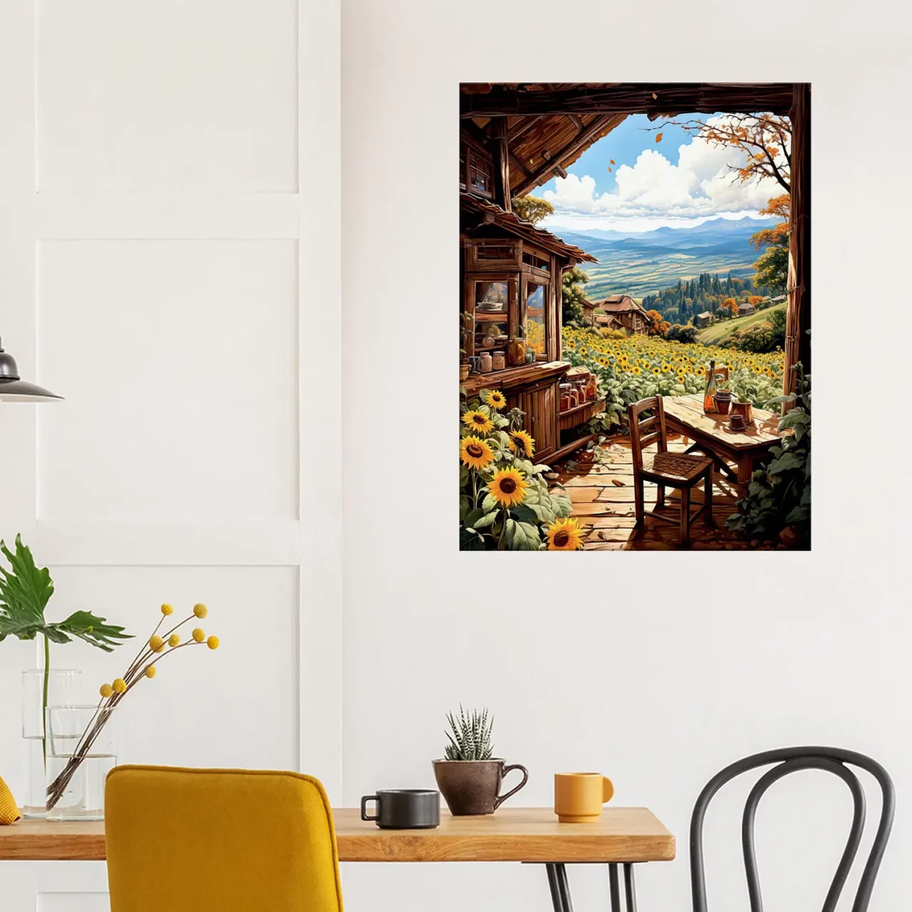 cabane dans les tournesols