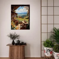 Tableau mural Cabane dans les tournesols cabane dans les tournesols