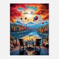 café d'automne au bord du lac