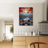 café d'automne au bord du lac