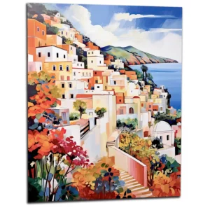 Tableau Capri Charme Méditerranéen Aquarelle capri charme méditerranéen aquarelle