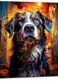 chaos artistique canin chien et peinture