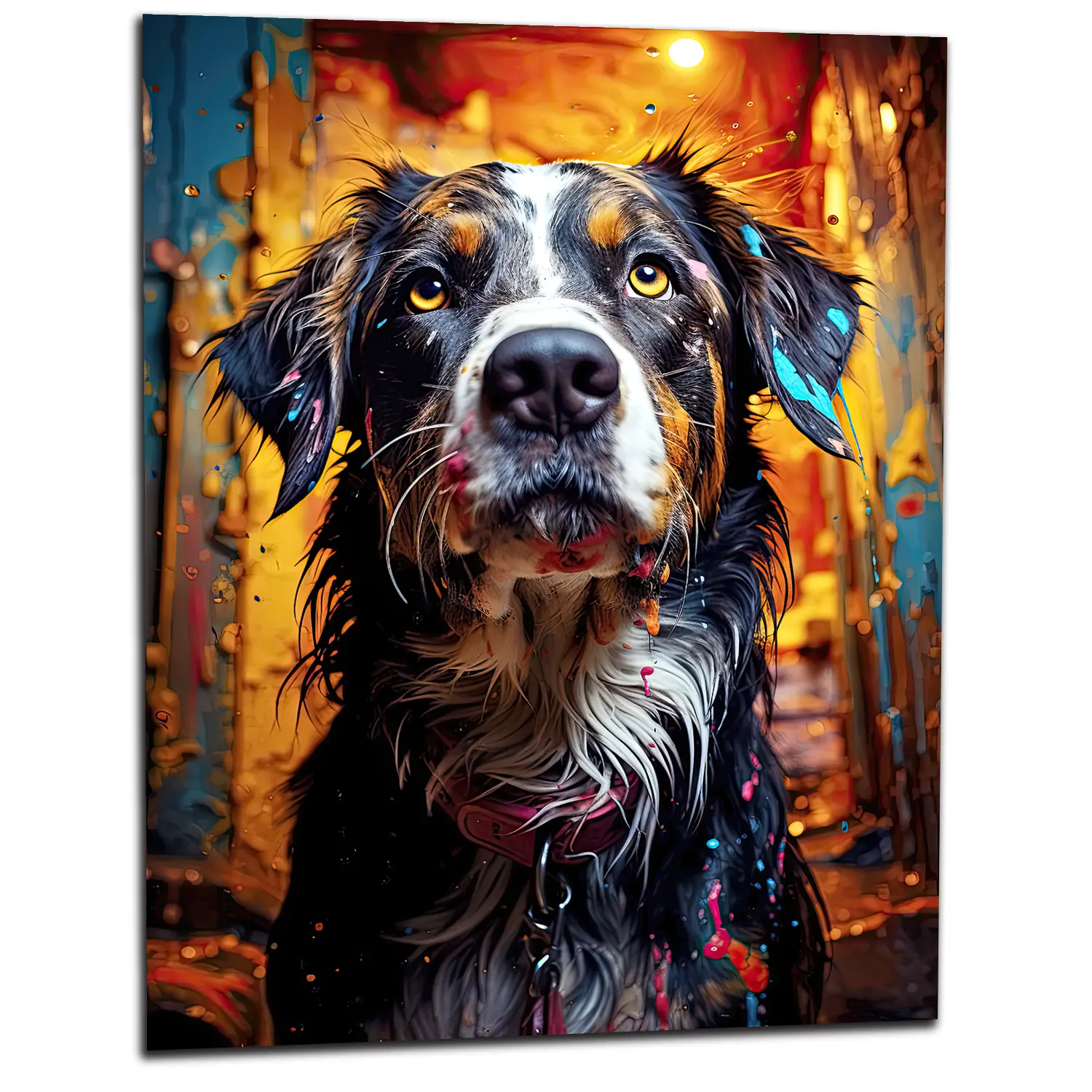chaos artistique canin chien et peinture