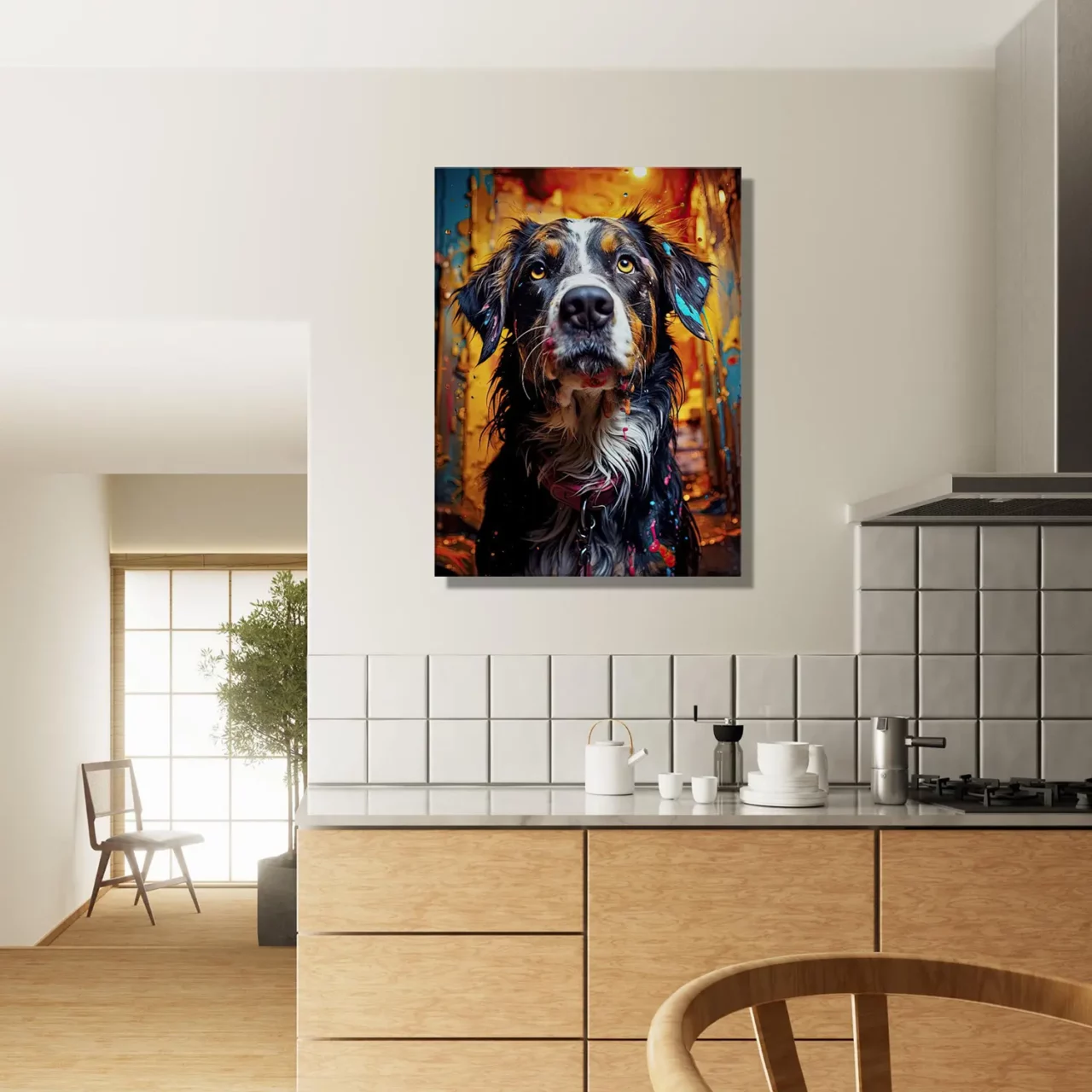 chaos artistique canin chien et peinture