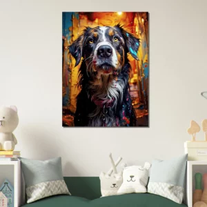 chaos artistique canin chien et peinture