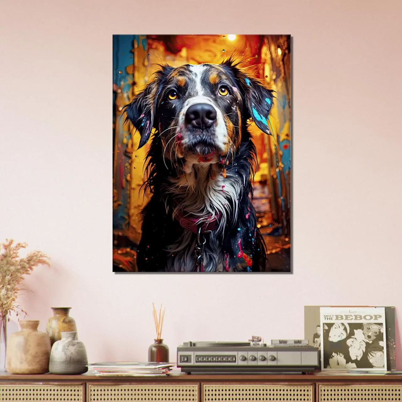 chaos artistique canin chien et peinture
