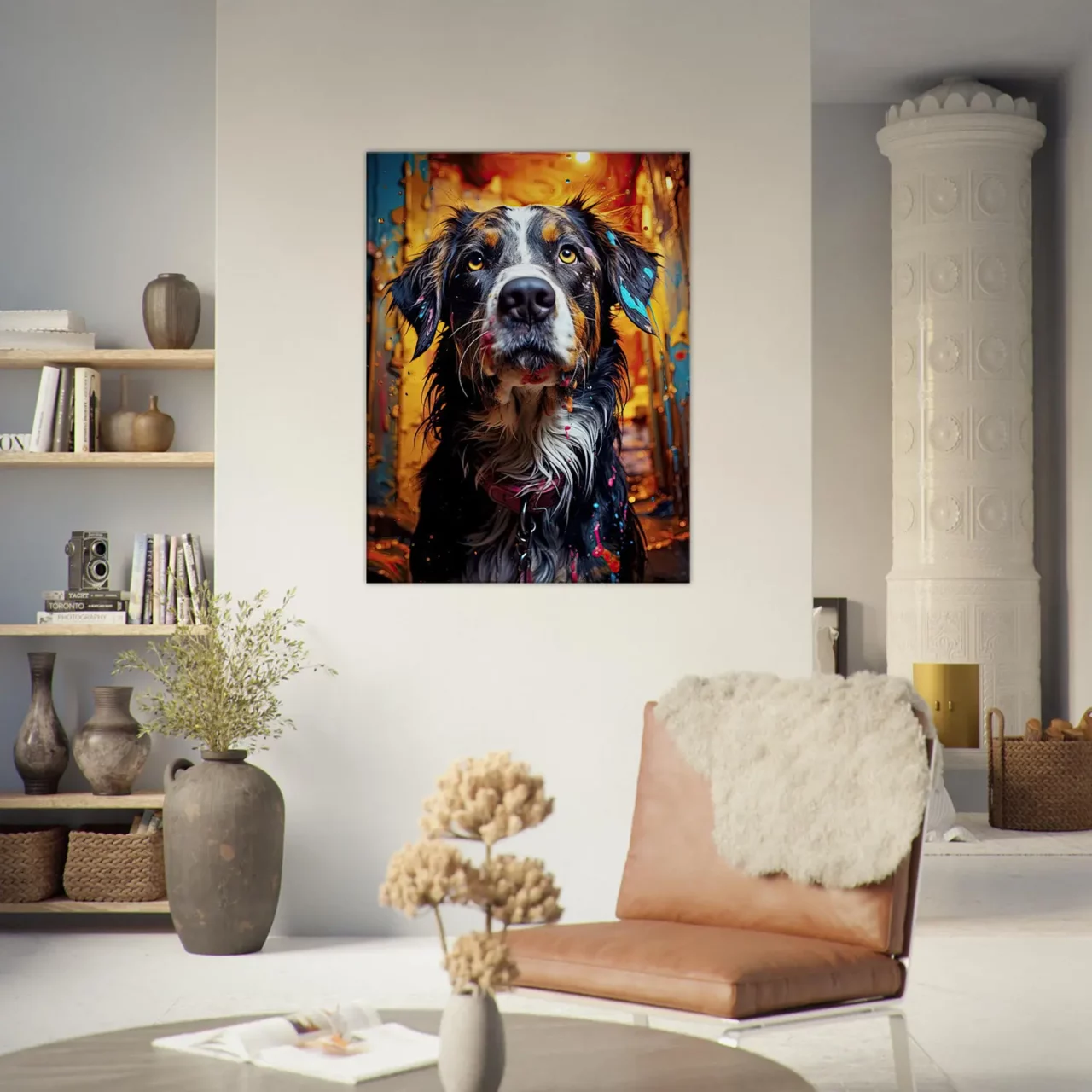 chaos artistique canin chien et peinture