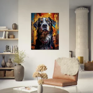 chaos artistique canin chien et peinture