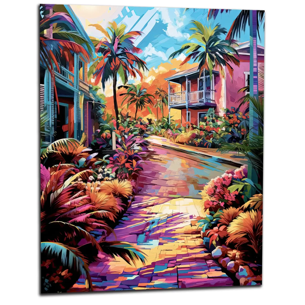 chemin tropical et village coloré de guadeloupe