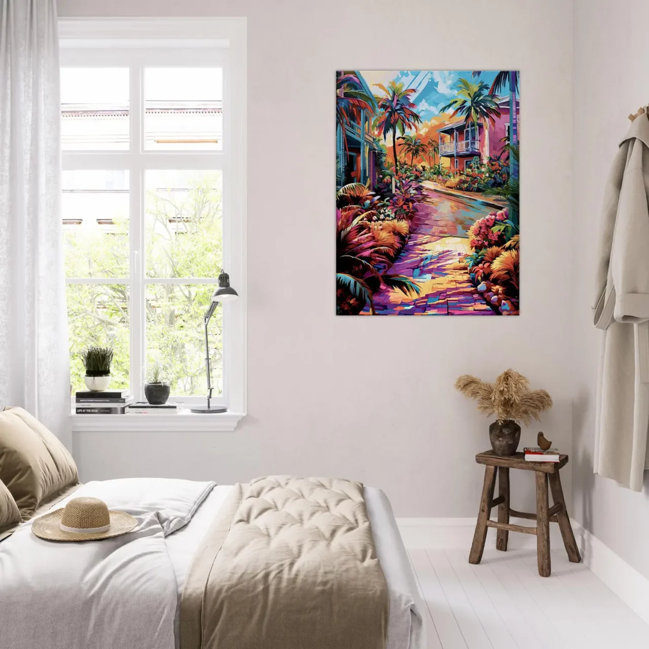 chemin tropical et village coloré de guadeloupe