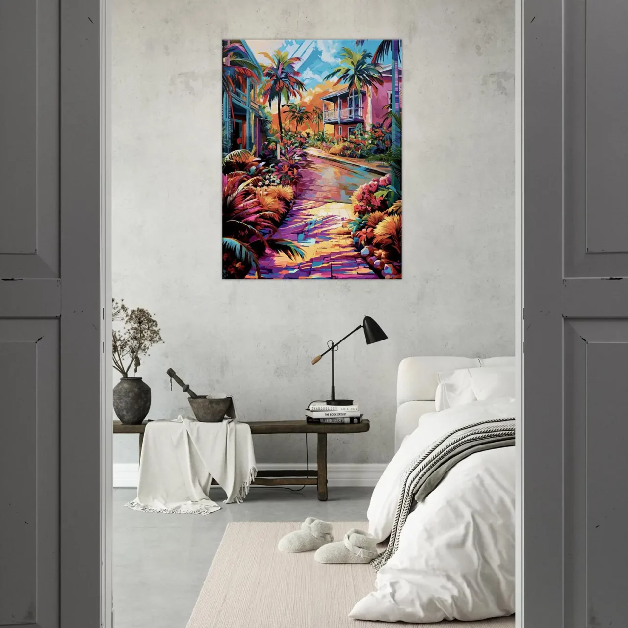 chemin tropical et village coloré de guadeloupe