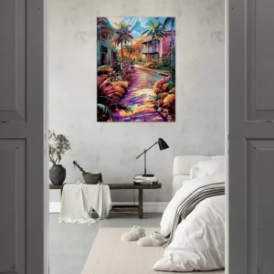 chemin tropical et village coloré de guadeloupe