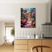 chemin tropical et village coloré de guadeloupe