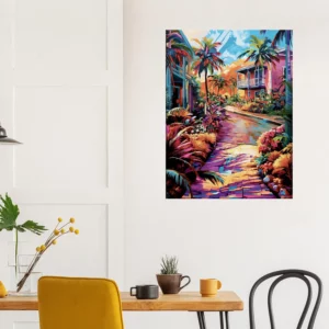 chemin tropical et village coloré de guadeloupe