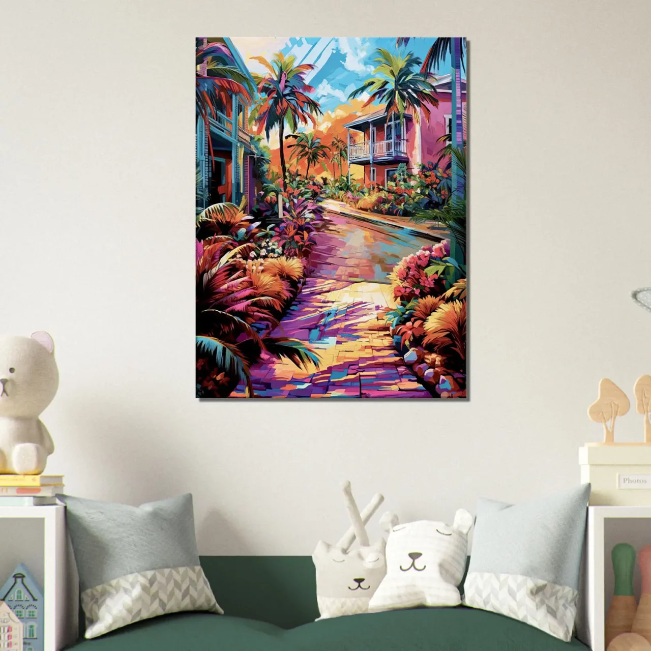 chemin tropical et village coloré de guadeloupe