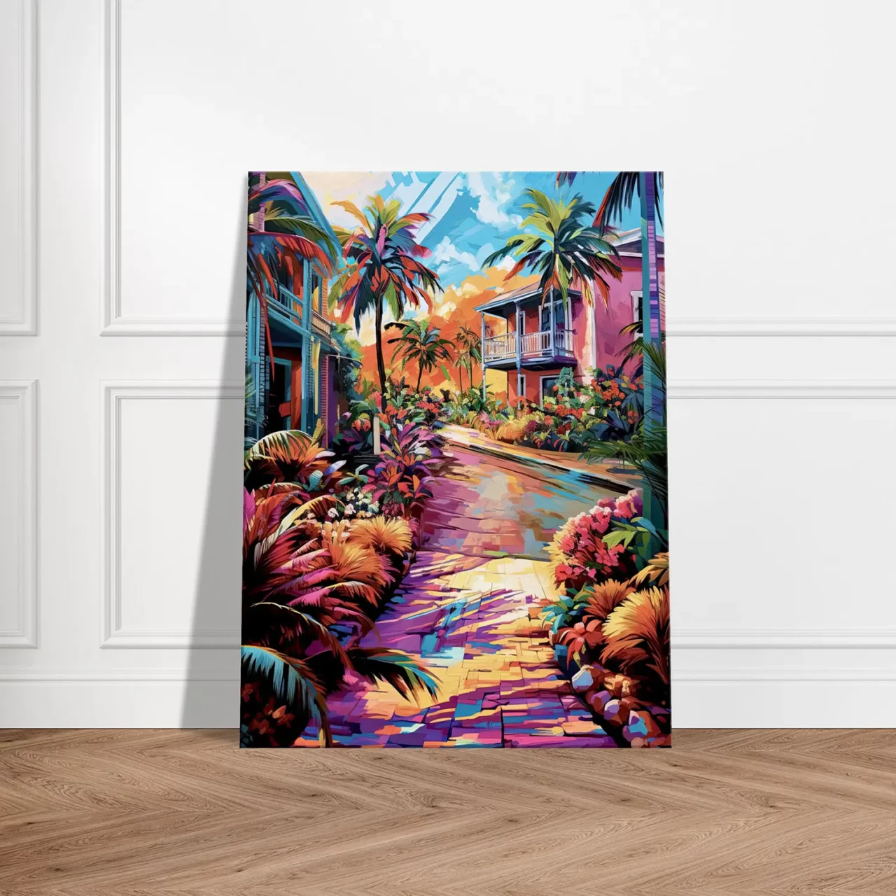 chemin tropical et village coloré de guadeloupe