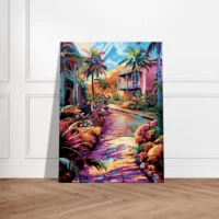 chemin tropical et village coloré de guadeloupe