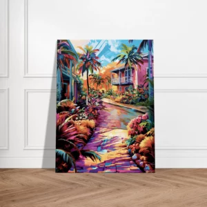 chemin tropical et village coloré de guadeloupe