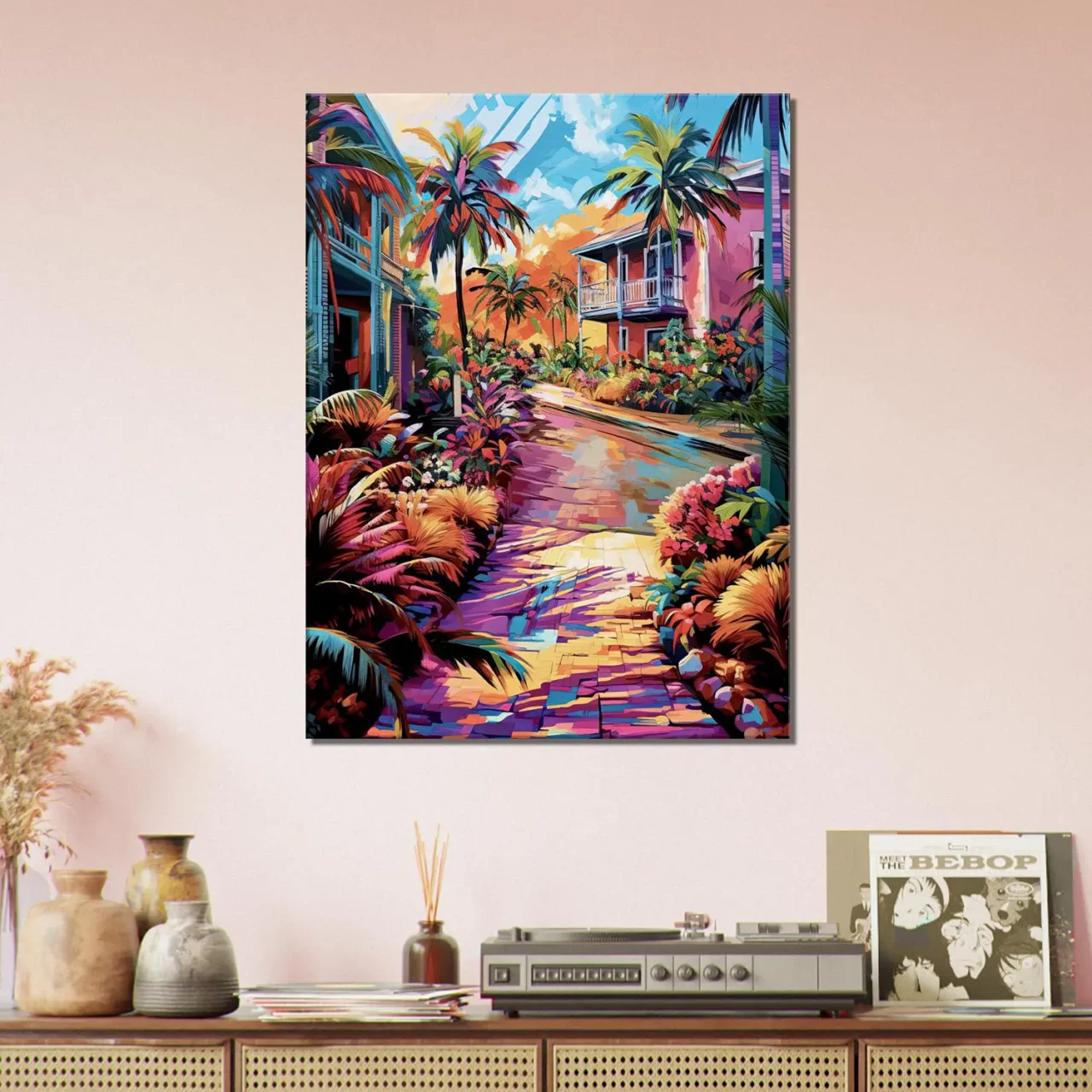 chemin tropical et village coloré de guadeloupe