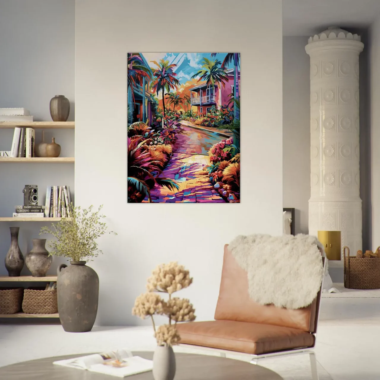 chemin tropical et village coloré de guadeloupe