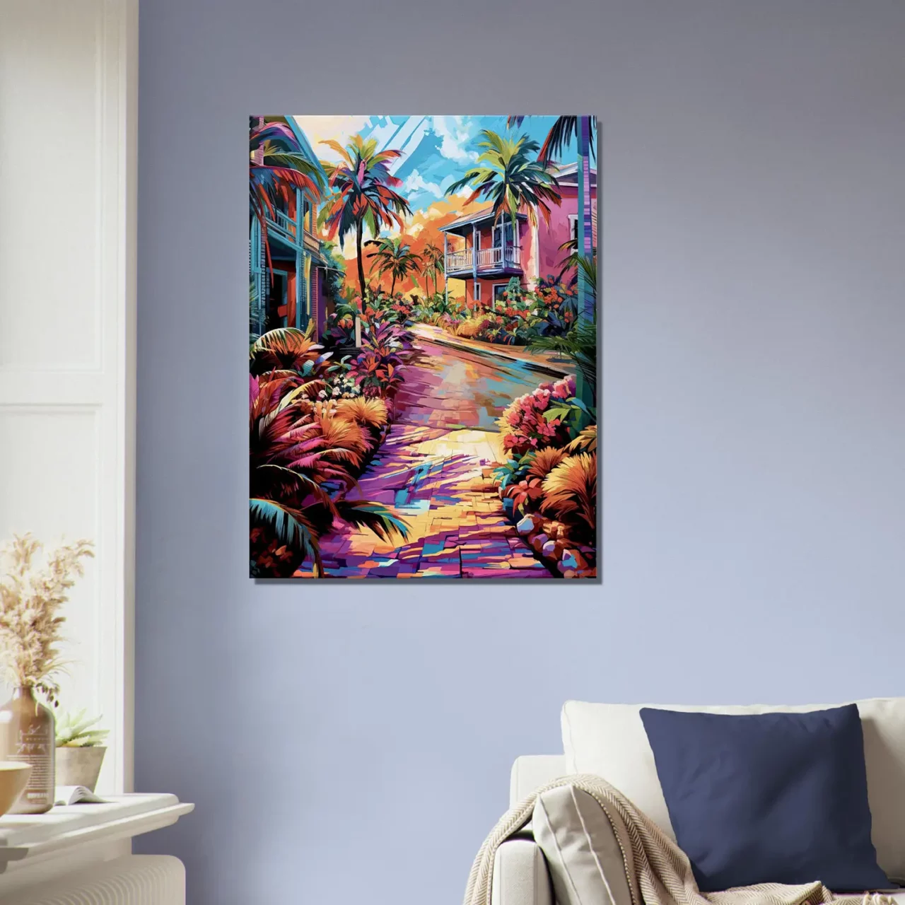 chemin tropical et village coloré de guadeloupe