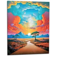 Cadre Ciel Surréaliste sur Paysage Désertique ciel surréaliste sur paysage désertique