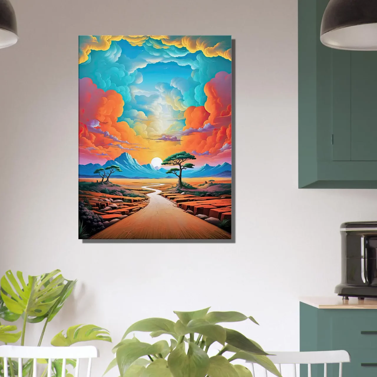 ciel surréaliste sur paysage désertique