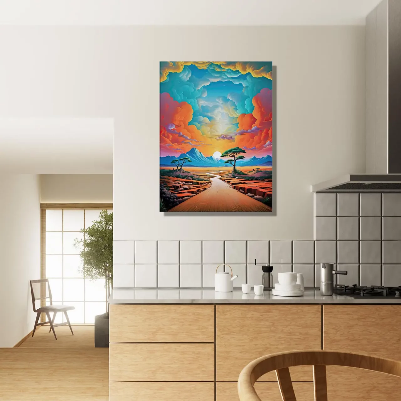 ciel surréaliste sur paysage désertique