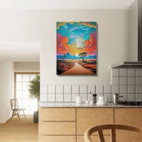 ciel surréaliste sur paysage désertique