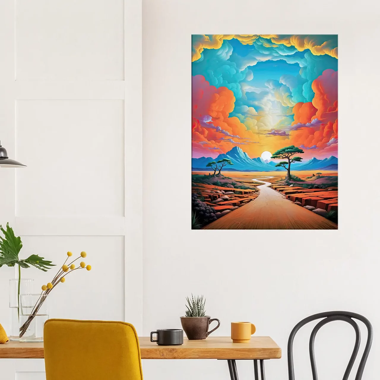 ciel surréaliste sur paysage désertique