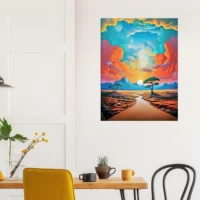 ciel surréaliste sur paysage désertique