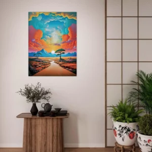 ciel surréaliste sur paysage désertique