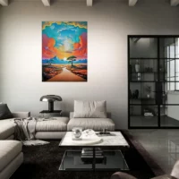 ciel surréaliste sur paysage désertique