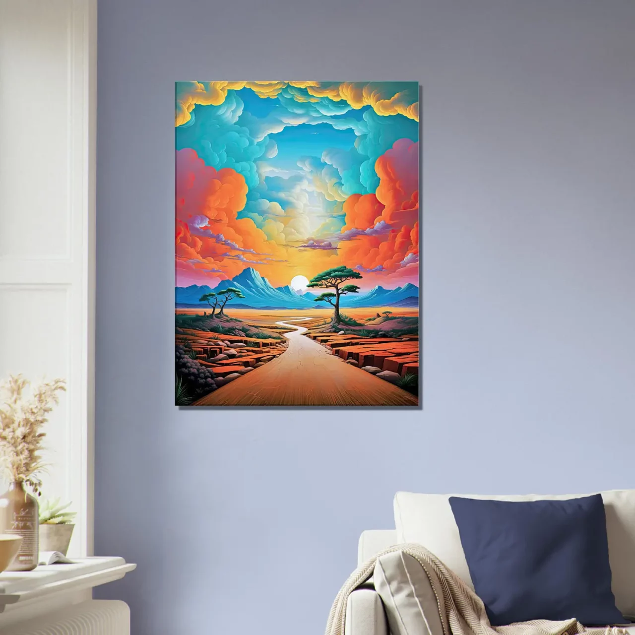 ciel surréaliste sur paysage désertique