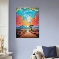 ciel surréaliste sur paysage désertique