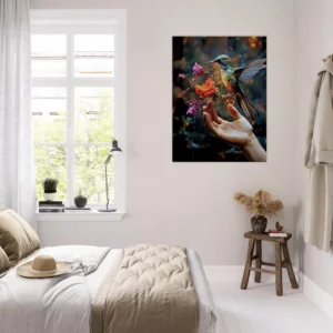 Cadre mural Colibri mangeant dans la main colibri mangeant dans la main