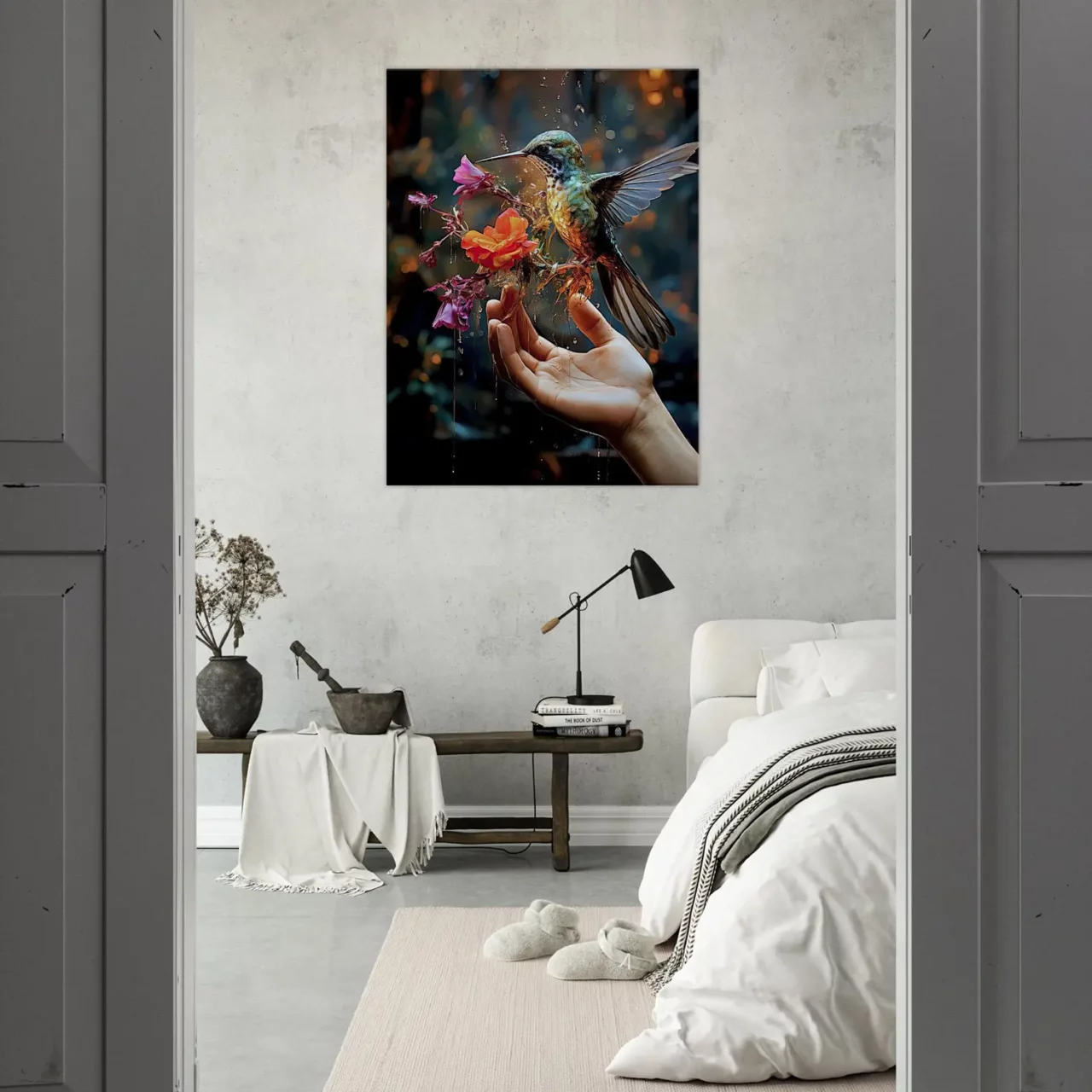 Cadre mural Colibri mangeant dans la main colibri mangeant dans la main