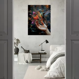 Cadre mural Colibri mangeant dans la main colibri mangeant dans la main