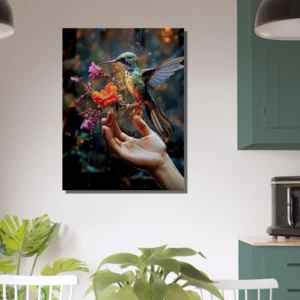 Cadre mural Colibri mangeant dans la main colibri mangeant dans la main