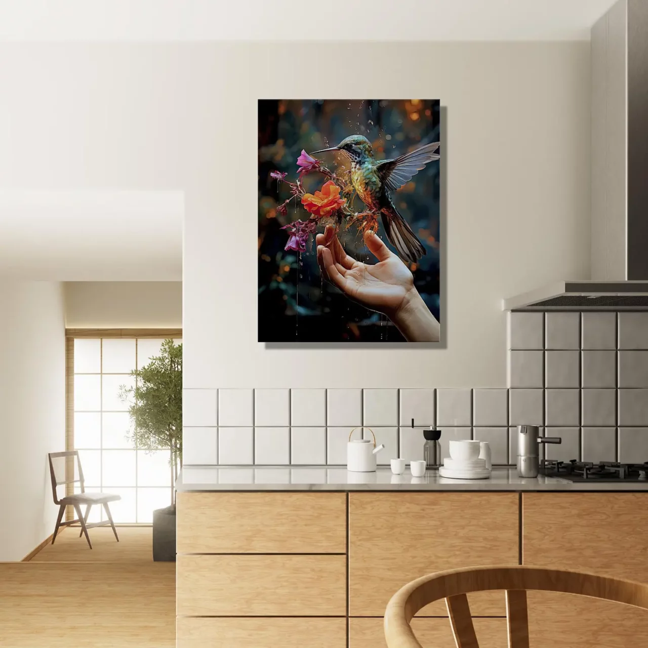 Cadre mural Colibri mangeant dans la main colibri mangeant dans la main