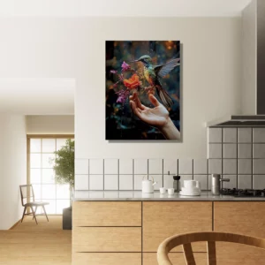 Cadre mural Colibri mangeant dans la main colibri mangeant dans la main