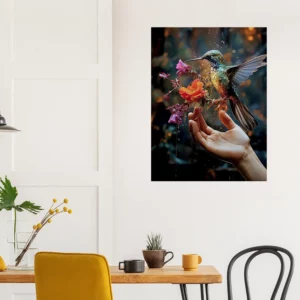 colibri mangeant dans la main