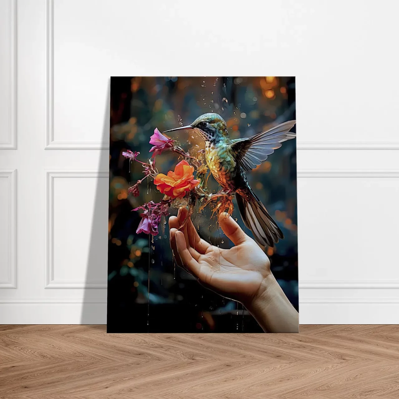 Cadre mural Colibri mangeant dans la main colibri mangeant dans la main