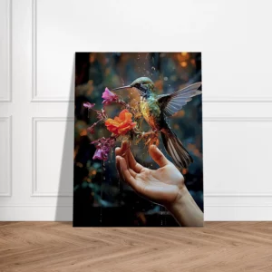 Cadre mural Colibri mangeant dans la main colibri mangeant dans la main