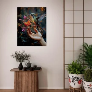 Cadre mural Colibri mangeant dans la main colibri mangeant dans la main