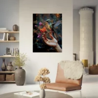 Cadre mural Colibri mangeant dans la main colibri mangeant dans la main